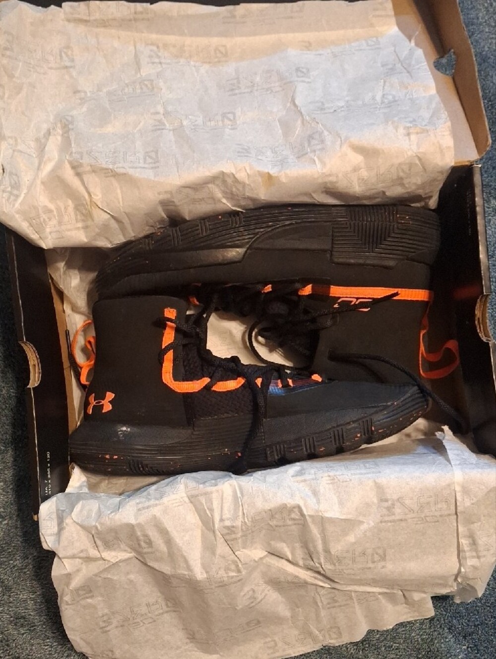 Under Armour SC High-Top Basketball Shoes in Black and Orange